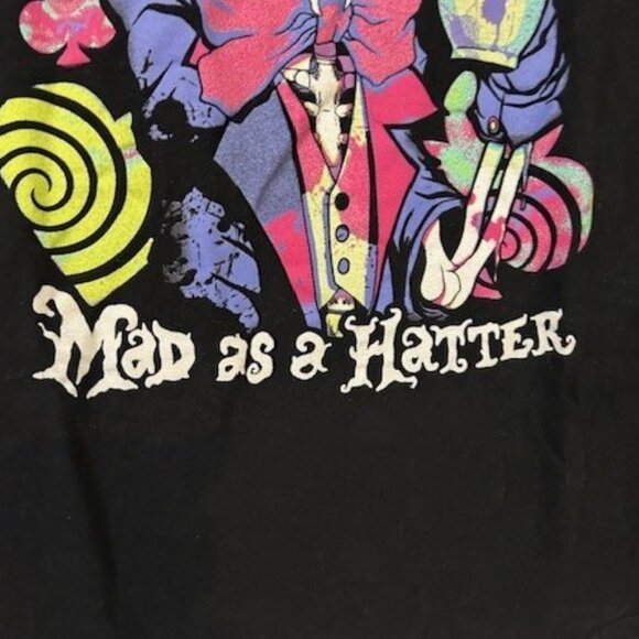 Psychedelic Mad As‎ A Hatter Grunge Rock Tee | Black Unisex M Hot Topic Edgy - Picture 4 of 6